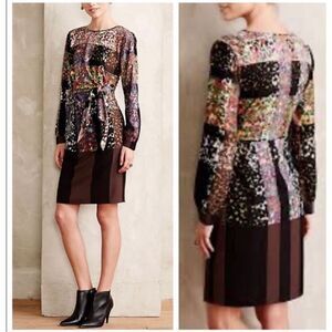 Anthropologie Lavand Long Sleeve Floral Dress sz XS